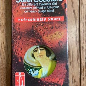 Vintage 1984 Steel Coca-cola Coasters set